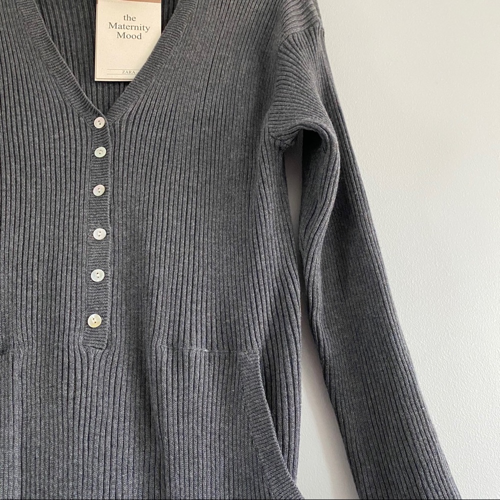 NWT Zara Maternity Mood Ribbed Knit Jumpsuit sz S - Picture 7 of 11